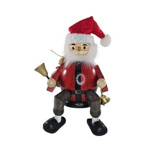 Midwest Seasons Wooden Santa Claus Shelf Sitter Figurine Holding Bells